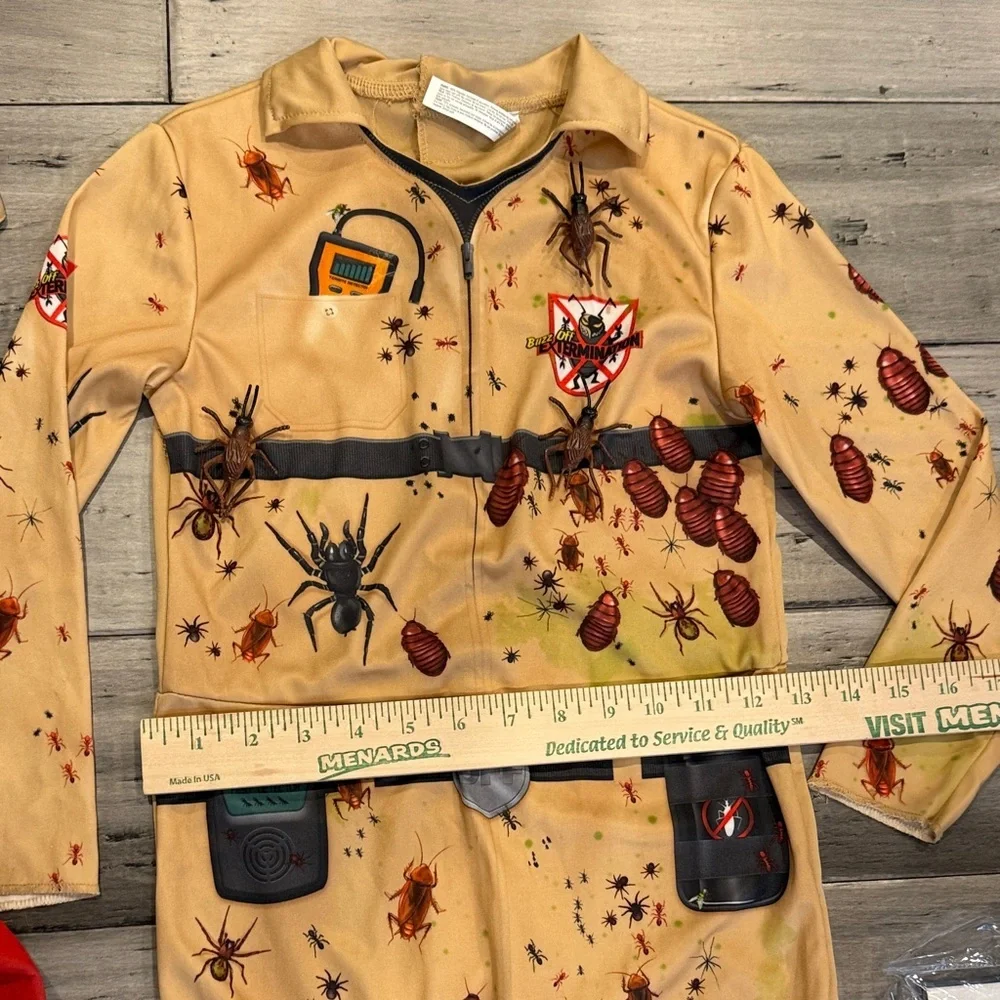 Kids Beige Bug Exterminator Costume with Backpack Accessories